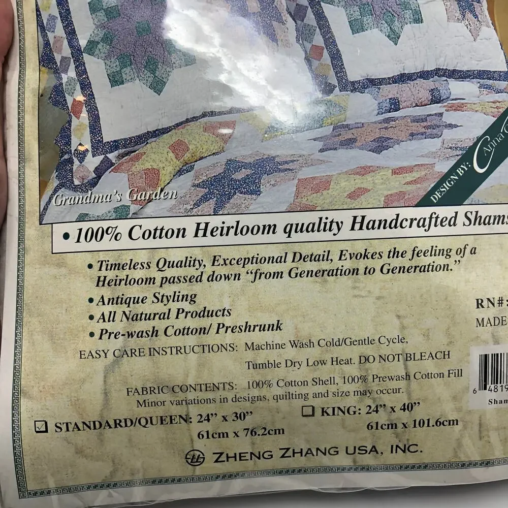 Heritage Collection Quilted Shams 2- 100% Cotton Standard  NEW